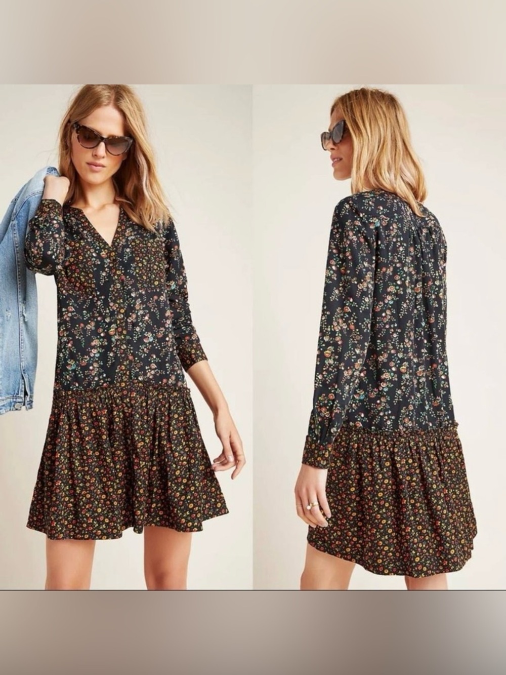 Anthropologie Maeve Marlie Button-Front Tunic Dress Size 6